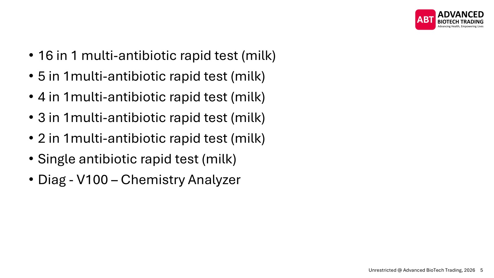 Veterinary multi-antibiotic milk rapid test menu