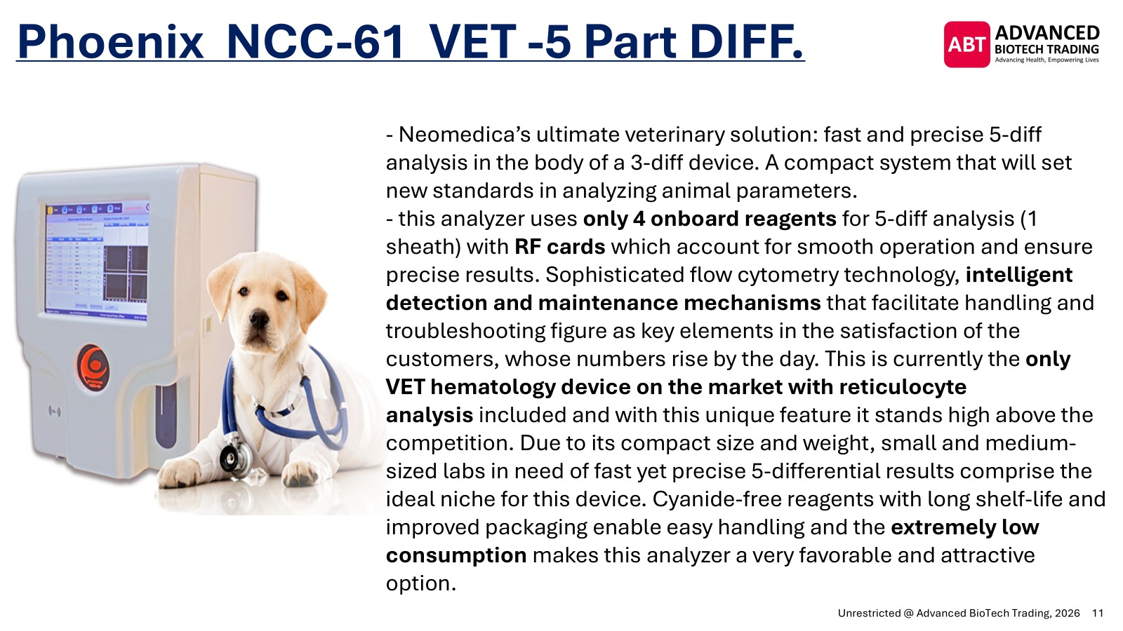 Phoenix NCC-61 VET five part differential analyzer slide